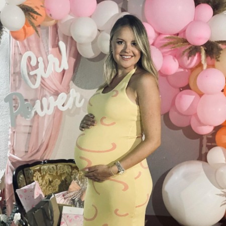 Natalijia Jokic showing her baby bump.